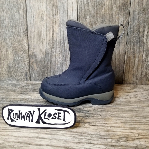 Lands End Velcro Snow Boots Blue Unisex 